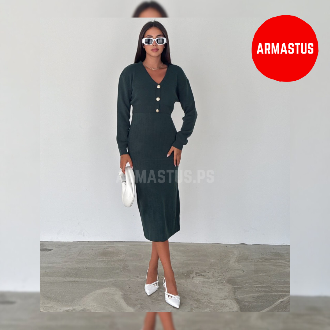Two Piece Set (Dress+Cardigan)