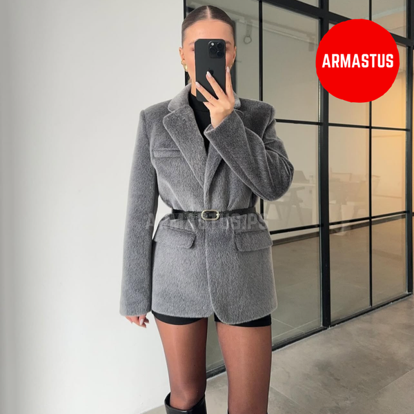 Blazer Fur Jacket (With Belt)