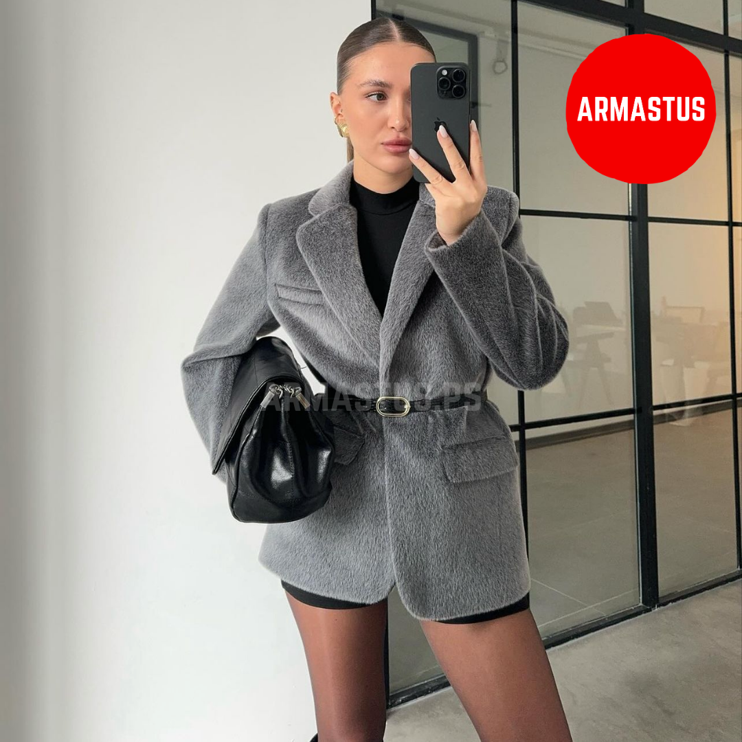 Blazer Fur Jacket (With Belt)