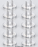 10-Piece Set Clear Outlet Plug Covers - three-quarter view