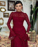 Amelia Floral Lace Maxi Dress - front view