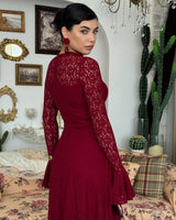 Amelia Floral Lace Maxi Dress - back view