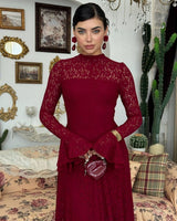 Amelia Floral Lace Maxi Dress - front view