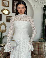 Amelia Floral Lace Maxi Dress - front view