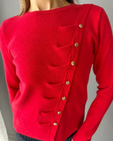 Asymmetric Classy Top - Red - front view