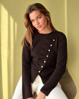 Asymmetric Classy Top - Brown - front view