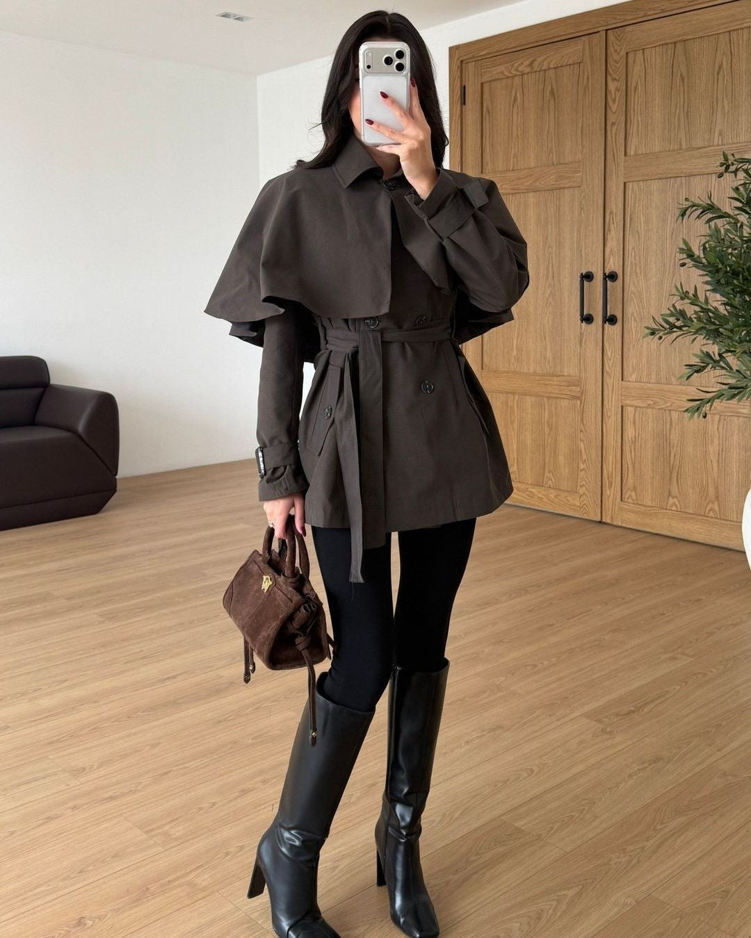Blazer + Belt - Brown - front view