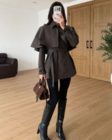 Blazer + Belt - Brown - front view