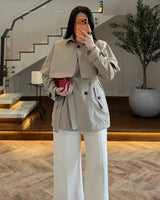 Blazer + Belt - Beige - front view