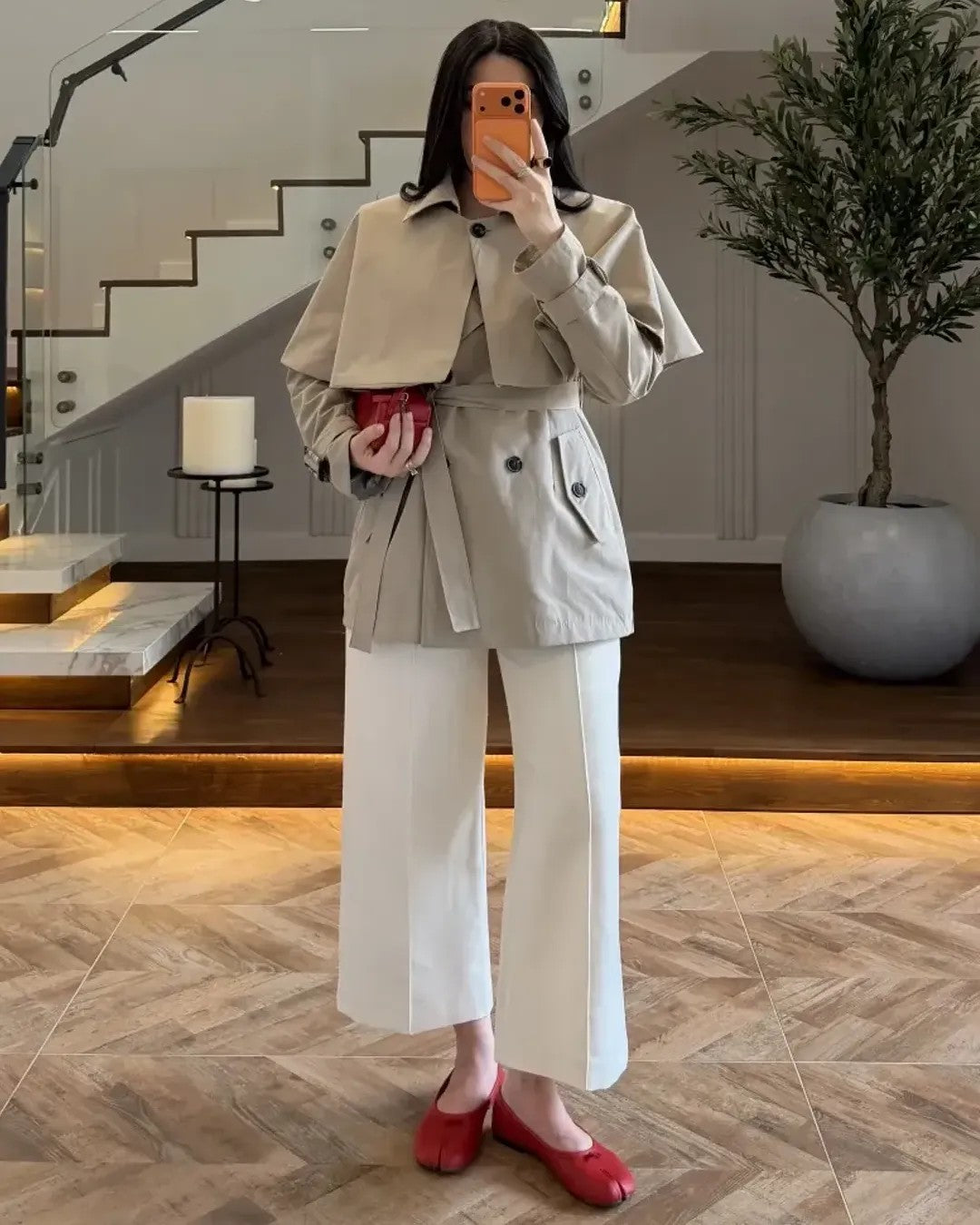Blazer + Belt - Beige - front view