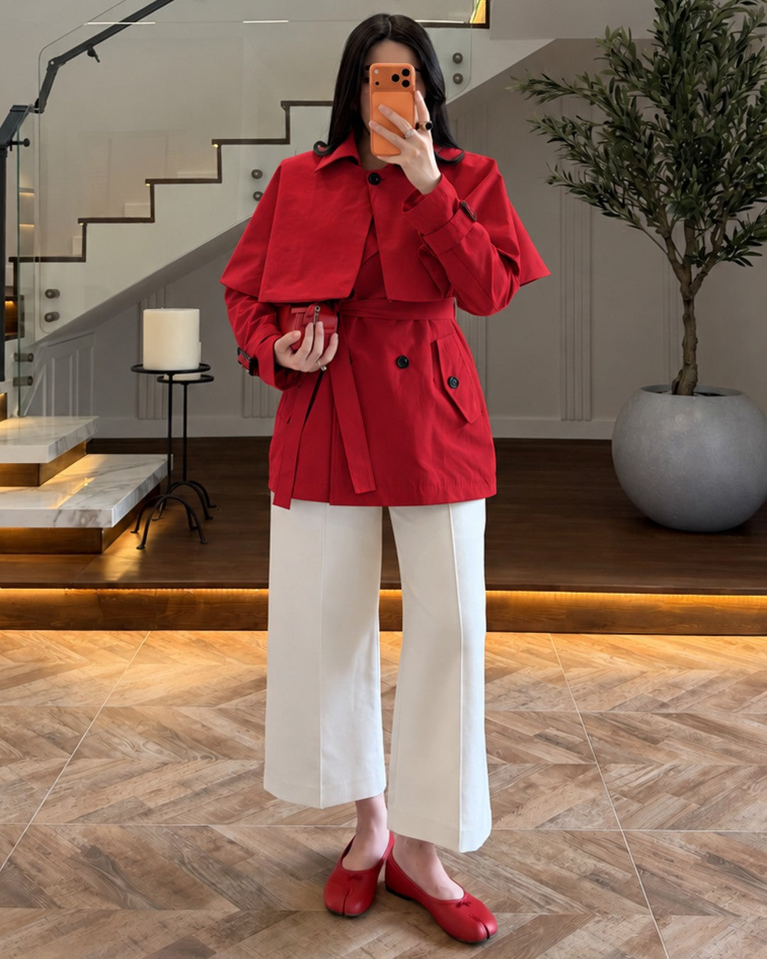 Blazer + Belt - Red - front view