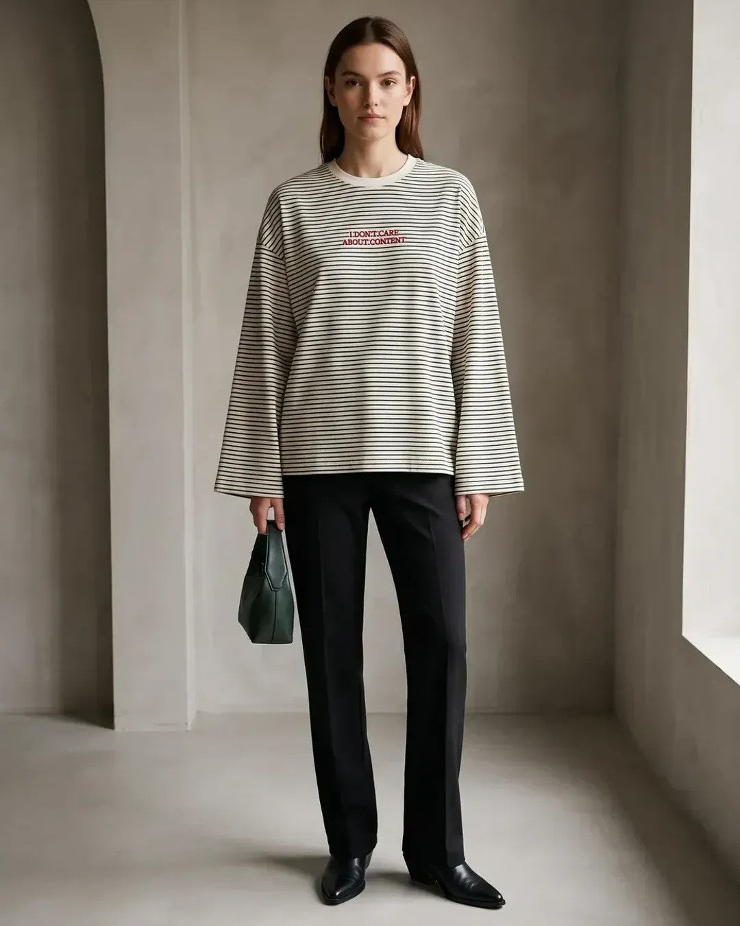 Breton Stripe Long Sleeve - Off White - front view