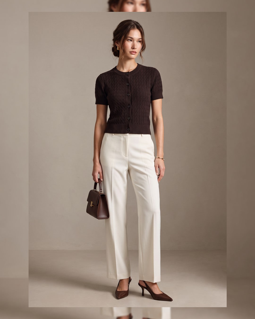 Café Noisette Knit - Brown - front view