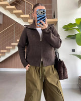 Must Have Fall Cardigan - Brown - front view