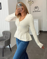 Cardigan - Beige - front view