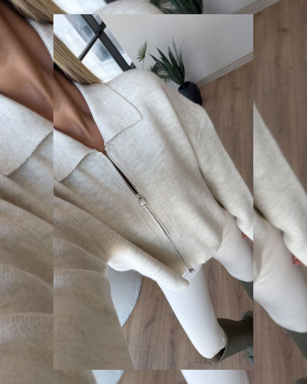 Cardigan - Off White - front view