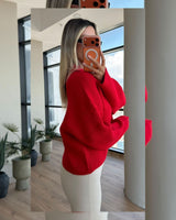 Cardigan - Red - side view