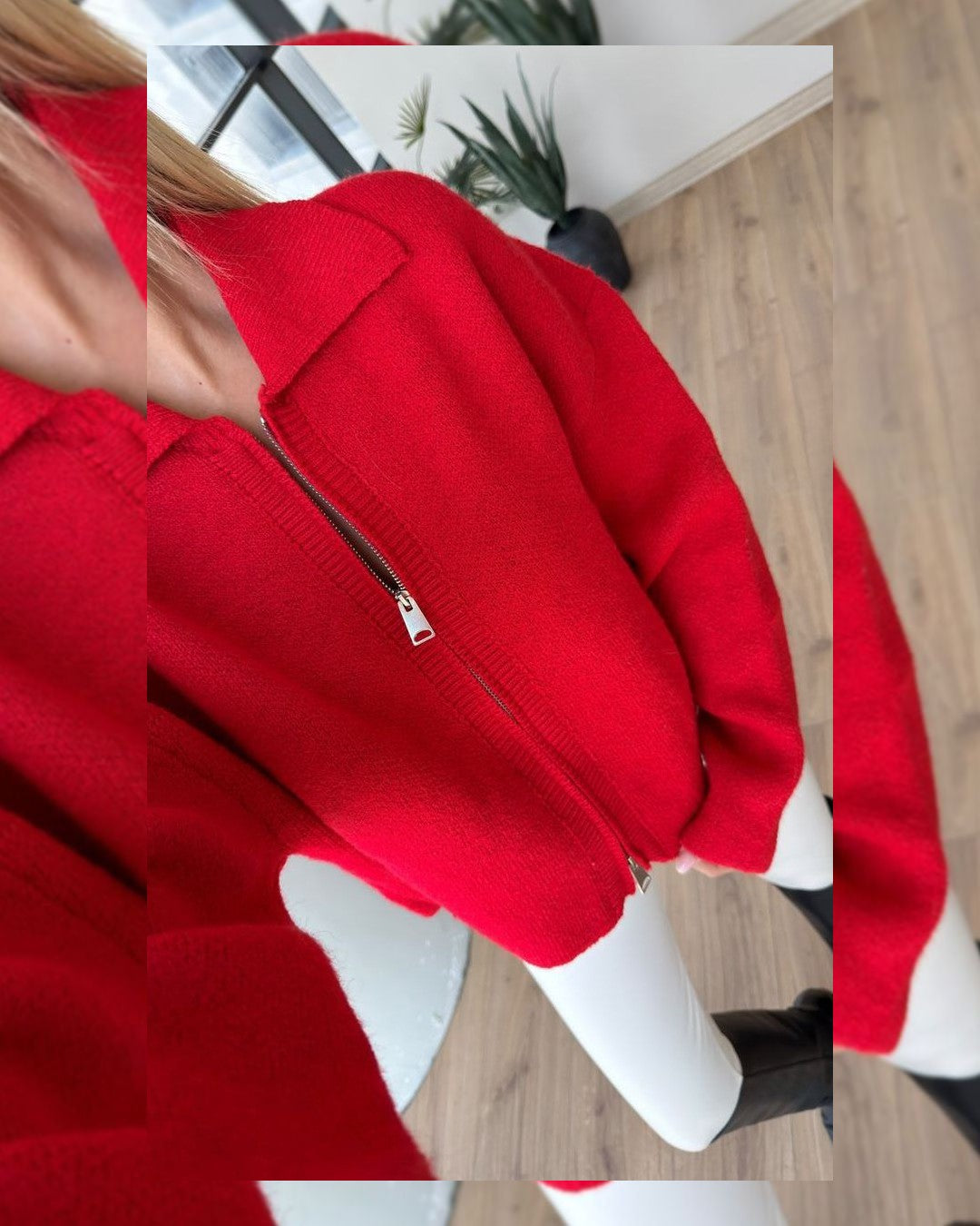 Cardigan - Red - detail