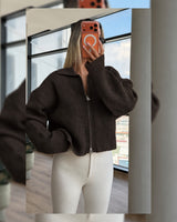 Cardigan - Brown - front view