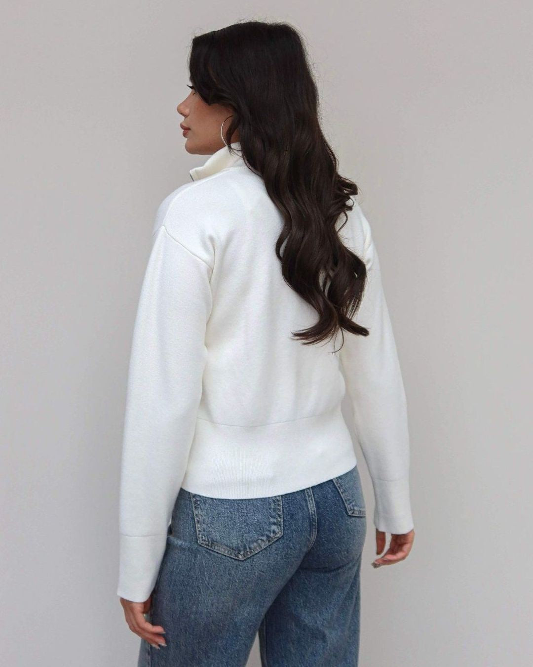Cardigan - White - back view
