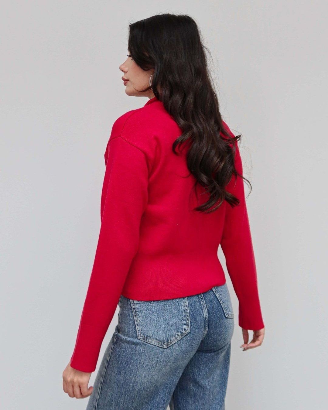 Cardigan - Red - back view
