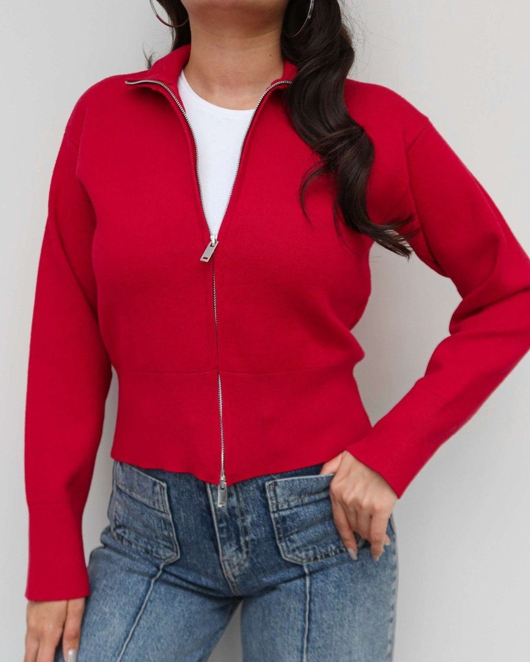 Cardigan - Red - front view