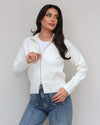 Cardigan - White - front view