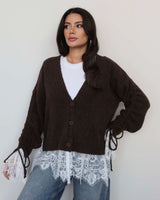 Cardigan - Brown - front view