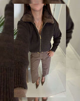 Cardigan - Brown - front view