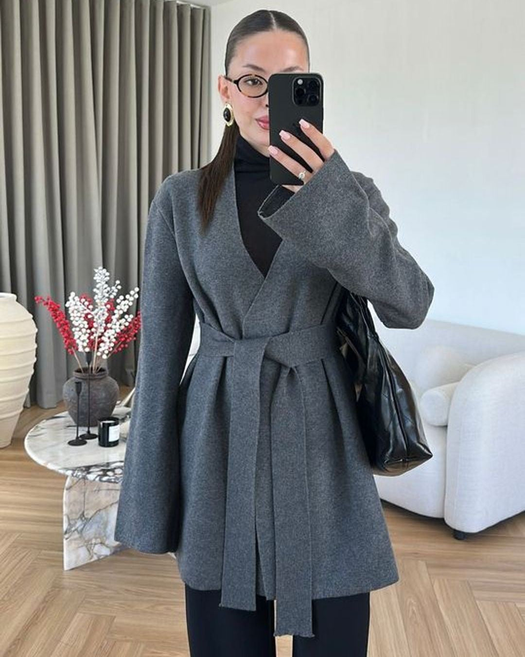 Cardigan - Dark Grey - front view