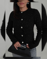 Cardigan - Black - front view