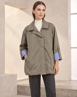 Contrast Cuff Trench Jacket