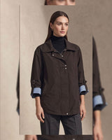 Contrast Cuff Trench Jacket