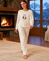 Cozy Cat Pajama Set - White - front view
