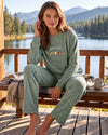 Cozy Season Soft Knit Pajama Set - Mint - front view