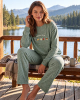 Cozy Season Soft Knit Pajama Set - Mint - front view
