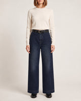 Dark Wash Denim + Belt - front view