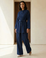 Denim Must Have Casual Set - Dark Denim - front view
