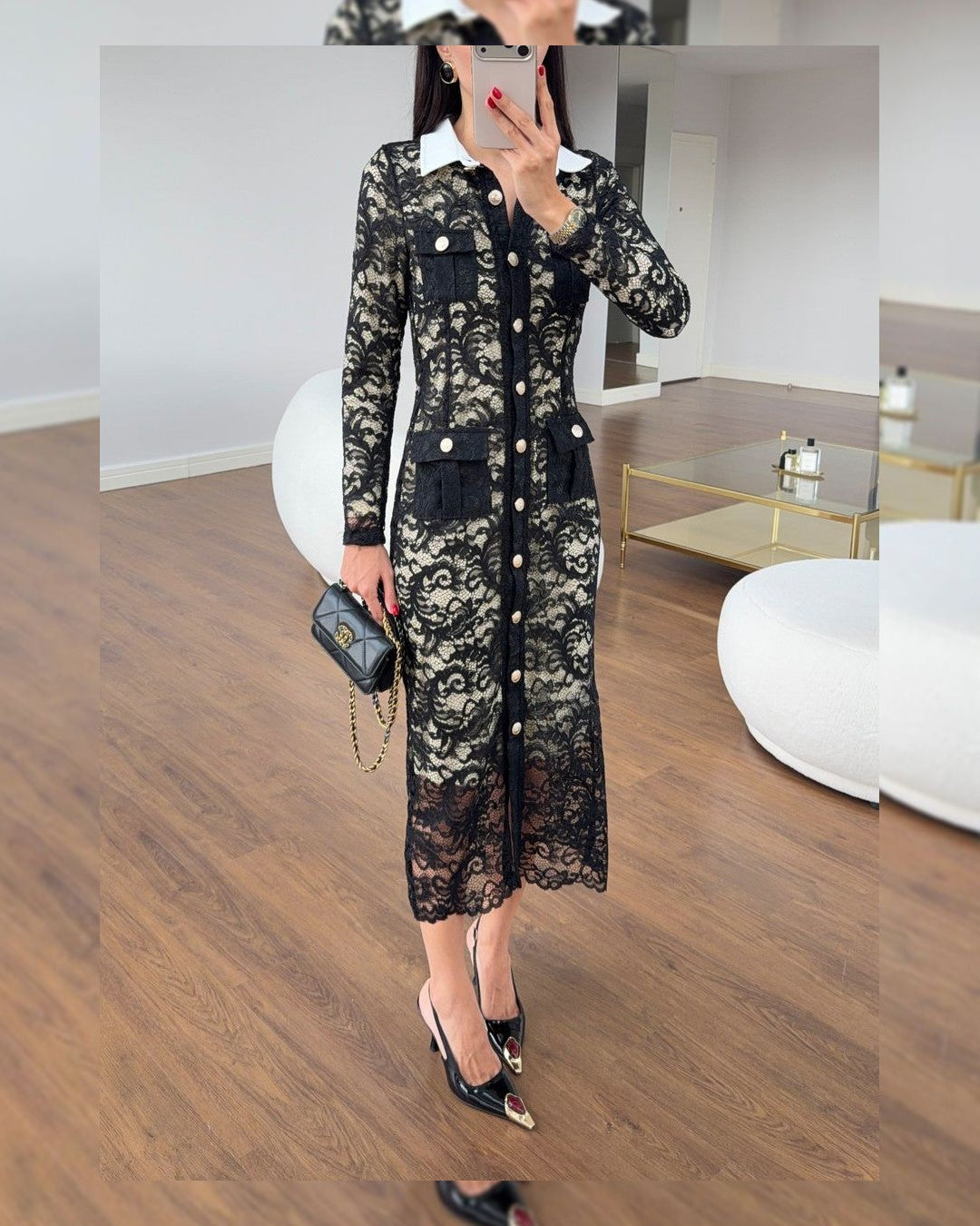 Dress - Black - front view