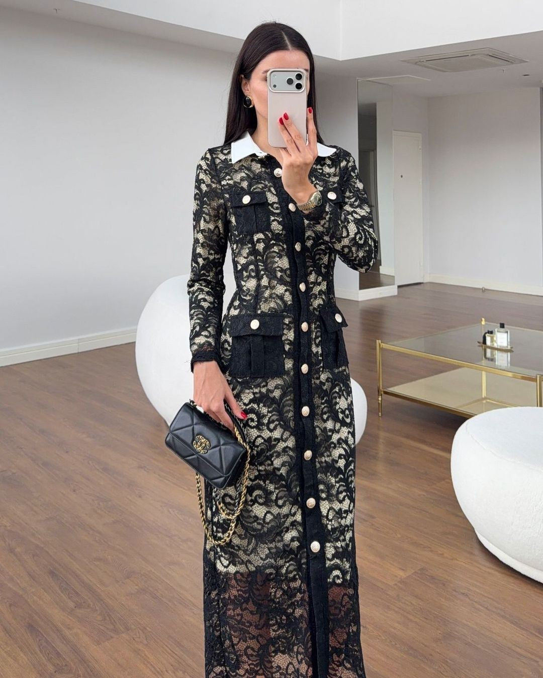 Dress - Black - front view