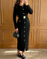 Dress - Black - front view