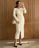 Dress - Beige - front view