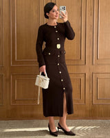 Dress - Brown - front view
