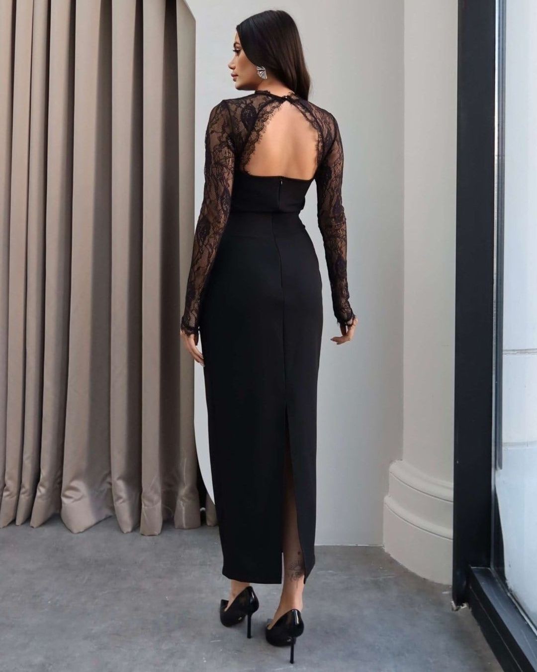 Dress - Black - back view