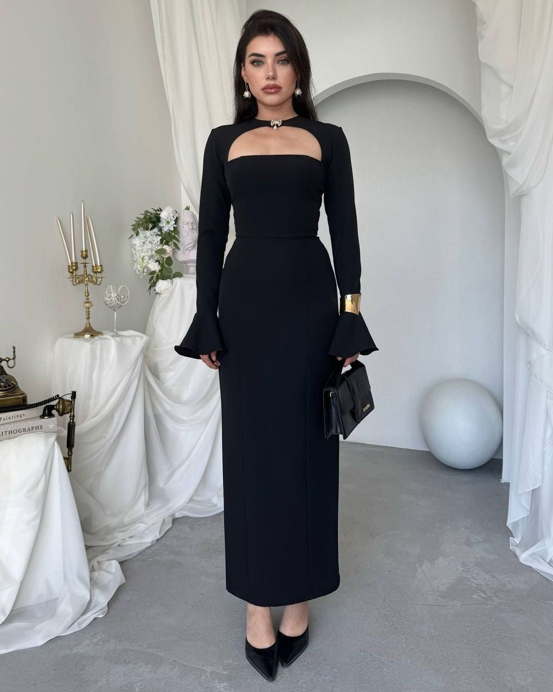Dress - Black - front view