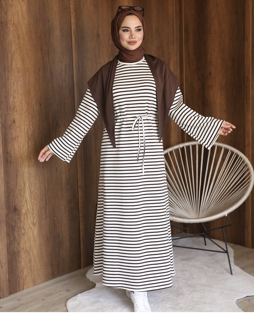 Dress - Brown - front view