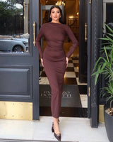 Dress - Brown - front view