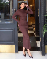 Dress - Brown - front view