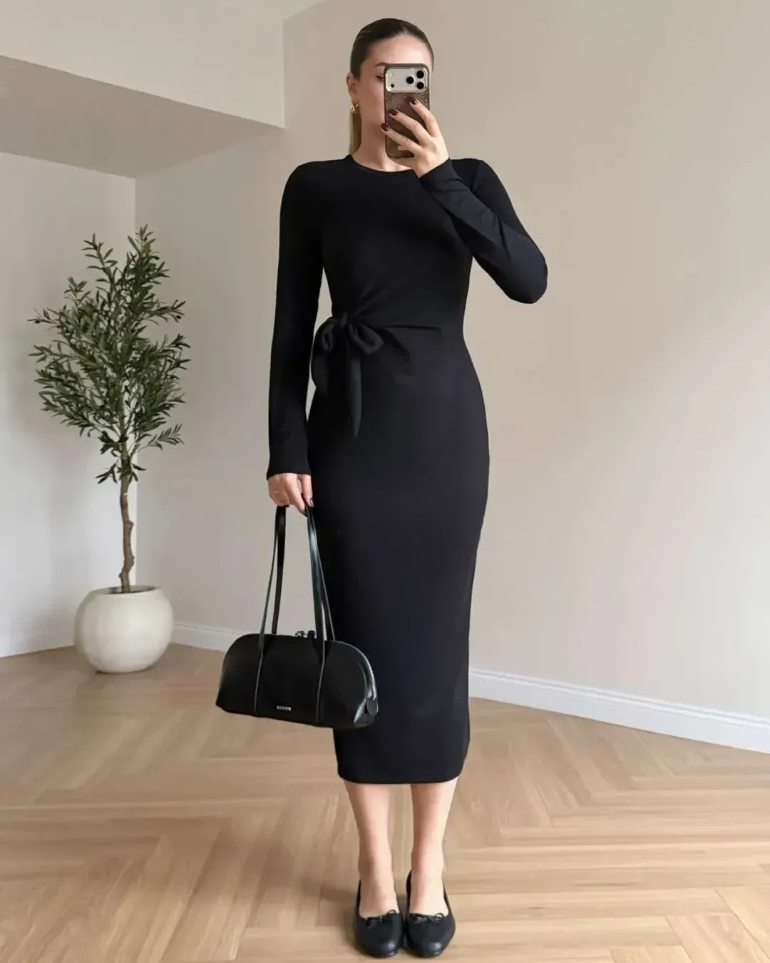 Dress - Black - front view