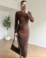 Dress - Brown - front view